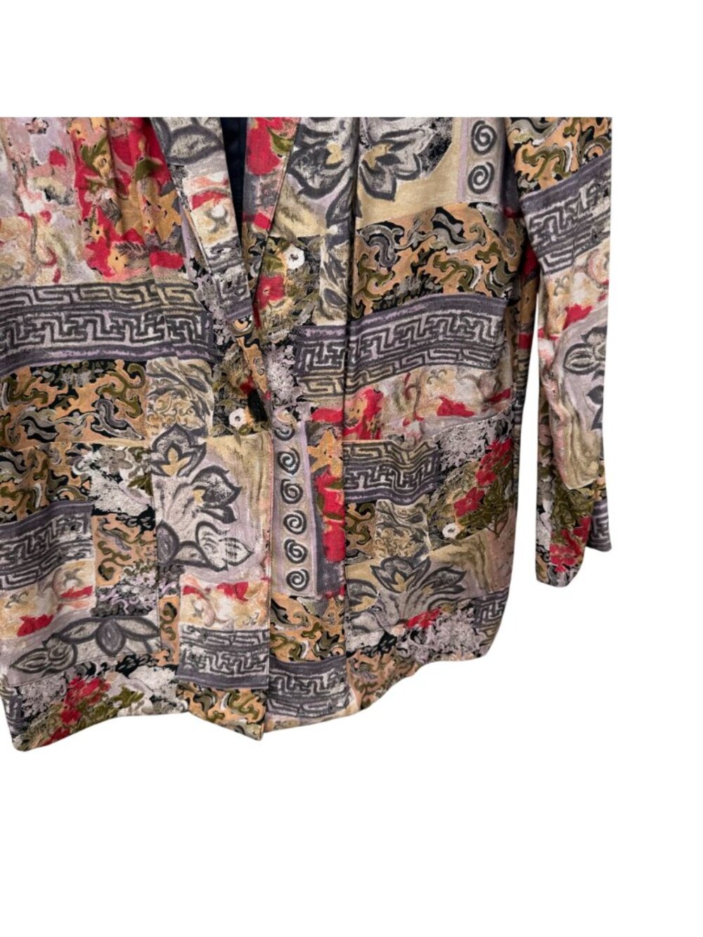 Kensington Square VTG Floral Abstract Blazer Jacket M Womens USA Multicolor Bold - Picture 4 of 6